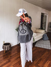 Washed Black Peace Checkered Tee