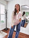Vintage Stripe + Crochet Pocket Accent L/S