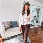 Buttery soft cargo jogger pants with wide elastic waist and cuffs, pockets.