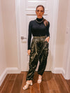 Olive Metallic Cargo Pant