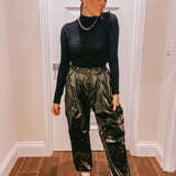 Olive Metallic Cargo Pant