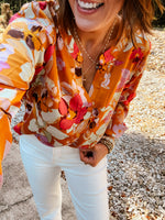 Marigold Floral Dolman Blouse