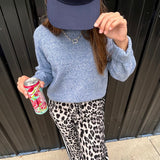 Cloud soft ribbed crew neck sweater.