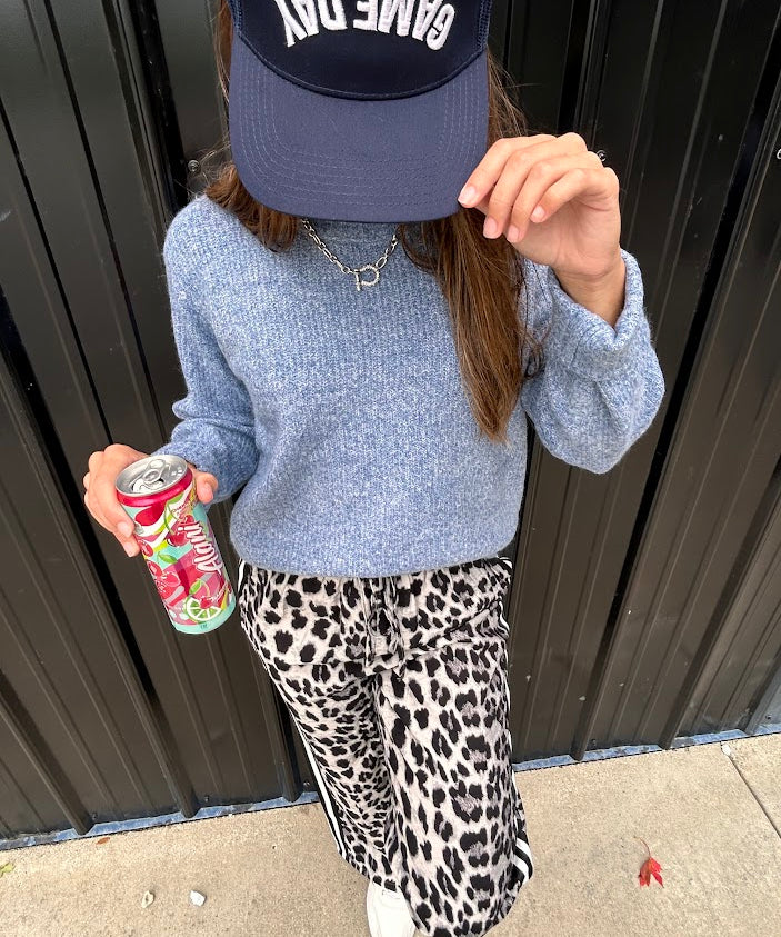 Cloud soft ribbed crew neck sweater.
