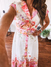 Pink Garden Party Floral Print Maxi with Belt