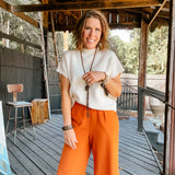 Toffee Solid Wide Leg Pant