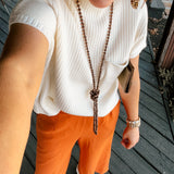 Toffee Solid Wide Leg Pant