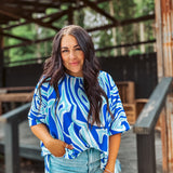 Royal Abstract Drop Shoulder Dolman