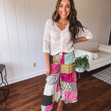 Boho Patchwork Wide Leg Pant