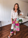 Boho Patchwork Wide Leg Pant