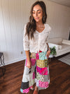 Boho Patchwork Wide Leg Pant