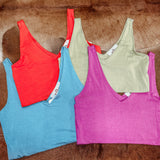 Basic Double Lined V Neck Tank