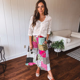 Boho Patchwork Wide Leg Pant