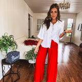 Silk Pants with Side Slit