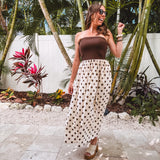 Brown Boho Polka Dot Dress