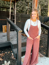 Washed Linen Gauze Tie Back Jumpsuit
