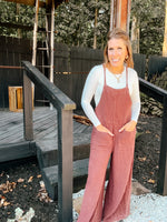 Washed Linen Gauze Tie Back Jumpsuit