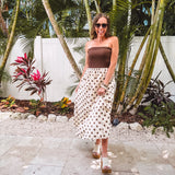 Brown Boho Polka Dot Dress