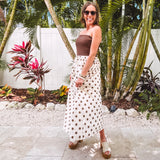 Brown Boho Polka Dot Dress
