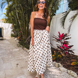 Brown Boho Polka Dot Dress