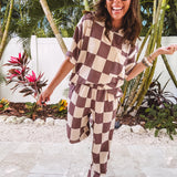 Checked Out Brown + Cream Set | Sold as Set