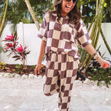 Checked Out Brown + Cream Set | Sold as Set