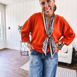 Soft, 3/4 sleeve V neck blouse.