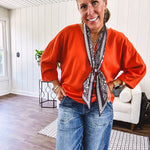 Soft, 3/4 sleeve V neck blouse.