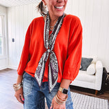 Oversized slim Twilly faux silk scarf.