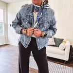 Oversized slim Twilly faux silk scarf.