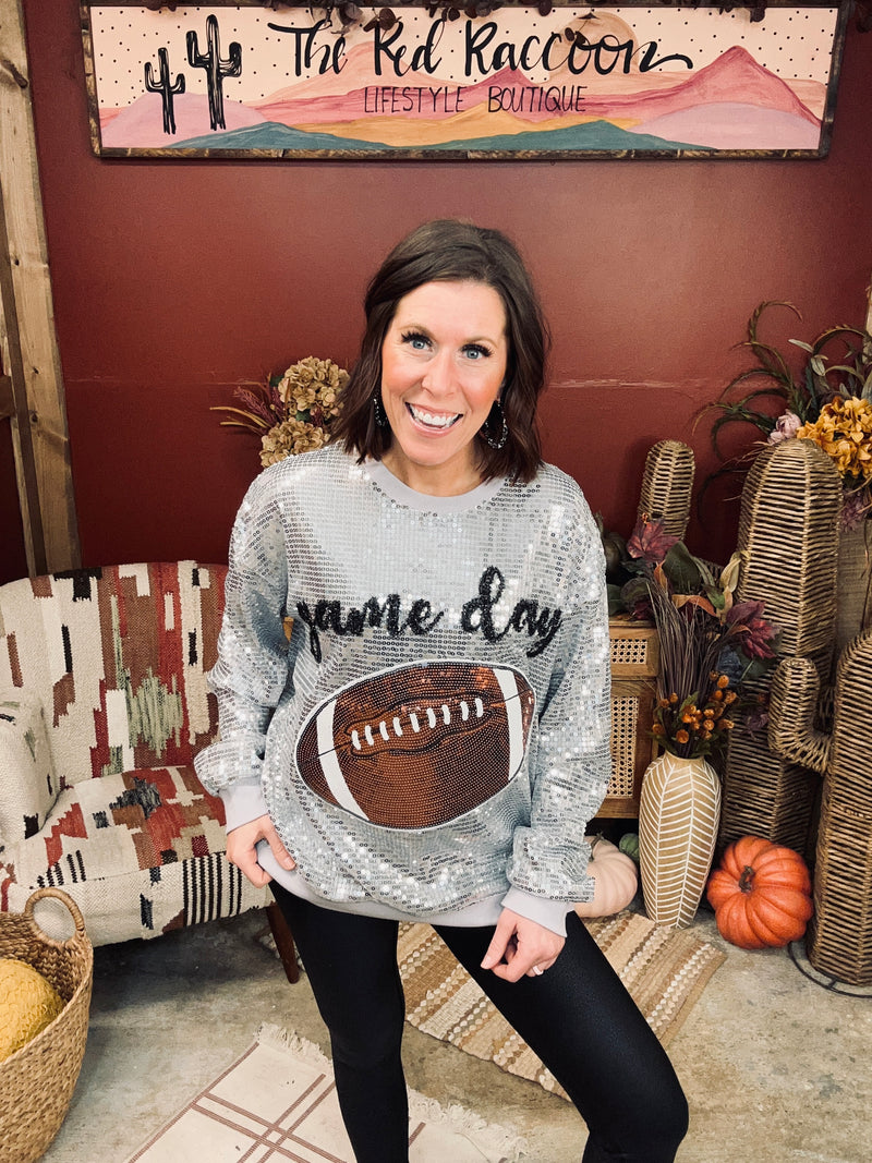 Sequin Game Day Sweater