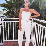 Walk the Walk White Cargo Jumpsuit