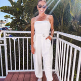 Walk the Walk White Cargo Jumpsuit