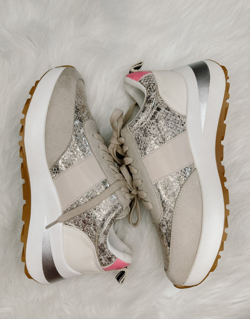 Serafina Gold Snake Tennie