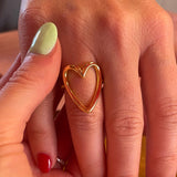 Gold Open Heart Ring