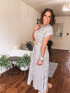 Stripe Button Down Midi Dress