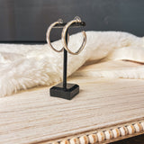 Hammered Matte Vintage Oblong Hoop