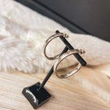 Hammered Matte Vintage Oblong Hoop