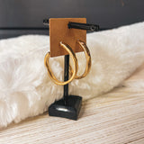 Hammered Matte Vintage Oblong Hoop