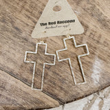 GOLD OPEN CROSS EARRING