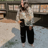 Black Velvet Pearl Accent Genie Pant