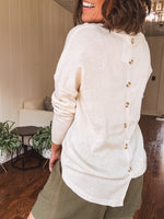 Cream Button Back Sweater