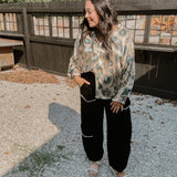 Black Velvet Pearl Accent Genie Pant