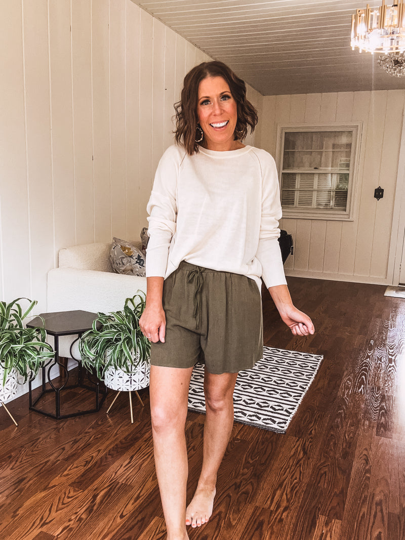 Cream Button Back Sweater