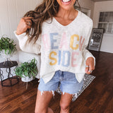 White Woven Beach Side Lightweight Sweater
