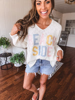 White Woven Beach Side Lightweight Sweater
