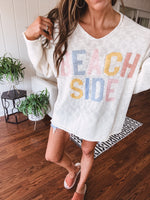 White Woven Beach Side Lightweight Sweater