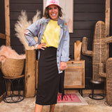 Black Ruched Front Skirt