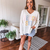 White Woven Beach Side Lightweight Sweater