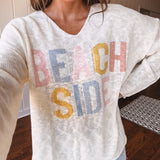 White Woven Beach Side Lightweight Sweater